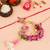 Handcrafted pearl & gold bead rakhi