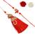 Handcrafted pearl & gold bead rakhi