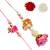 Handcrafted pearl & gold bead rakhi