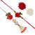 Handcrafted pearl & gold bead rakhi