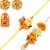 Handcrafted pearl & gold bead rakhi