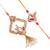 Handcrafted pearl & gold bead rakhi