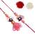 Handcrafted pearl & gold bead rakhi