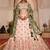 Peach tissue Mirror embroidery Semi-Stitched Lehenga choli & Dupatta