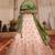 Peach tissue Mirror embroidery Semi-Stitched Lehenga choli & Dupatta