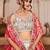 Blue Tissue Mirror embroidery Semi-Stitched Lehenga choli & Dupatta
