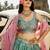 Lime green Georgette Sequins embroidery Semi-Stitched Lehenga choli & Dupatta