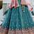 Teal colour Tissue sequin embroidery Semi-Stitched Lehenga choli & Dupatta