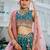 Teal colour Tissue sequin embroidery Semi-Stitched Lehenga choli & Dupatta