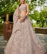 Nude colour Tissue sequin embroidery Semi-Stitched Lehenga choli & Dupatta