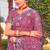 Pink sequin embroidered work net saree sari