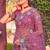 Pink sequin embroidered work net saree sari