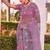 Lavender sequin embroidered work net saree sari