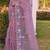 Lavender sequin embroidered work net saree sari