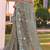 Green sequin embroidered work net saree sari
