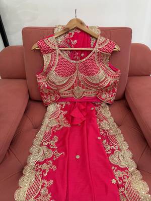 Pink Coding Sequnce Work Vichitra silk blend Saree 3