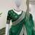 Dark Green Color Thread & Sequence Work Organza Silk Saree