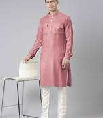 Old rose pathani kurtas