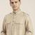 Beige cotton short pathani