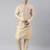 Rose gold chanderi jacquard jacket with kurta set