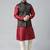 Black velvet embroidered jacket kurta set