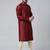 Black velvet embroidered jacket kurta set