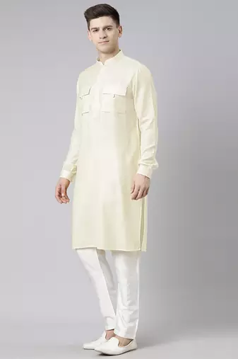Cream pathani kurtas