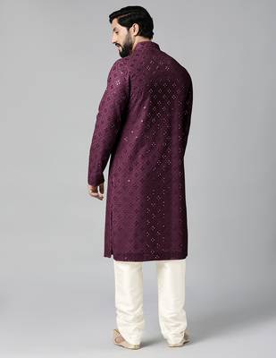 Purple mirror embroidery kurtas 3