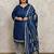 Rajnandini blue cotton blend printed ready to wear patiala salwar suit