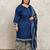 Rajnandini blue cotton blend printed ready to wear patiala salwar suit