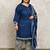 Rajnandini blue cotton blend printed ready to wear patiala salwar suit