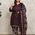 Rajnandini wine cotton blend printed ready to wear patiala salwar suit