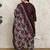 Rajnandini wine cotton blend printed ready to wear patiala salwar suit