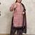 Rajnandini mauve cotton blend printed ready to wear patiala salwar suit