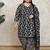 Rajnandini black & white cotton blend printed ready to wear patiala salwar suit
