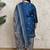 Rajnandini blue cotton blend printed ready to wear patiala salwar suit