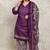 Rajnandini purple cotton blend printed ready to wear patiala salwar suit