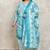Rajnandini turquoise & white cotton blend printed ready to wear patiala salwar suit