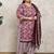 Rajnandini wine cotton blend printed ready to wear patiala salwar suit