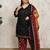 Rajnandini black cotton blend printed ready to wear patiala salwar suit