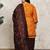 Rajnandini orange cotton blend printed ready to wear patiala salwar suit
