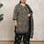 Rajnandini beige & black cotton blend printed ready to wear patiala salwar suit