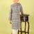 Black printed cotton kurta pyjama