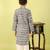 Black printed cotton kurta pyjama