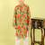Green printed cotton kurta pyjama