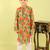 Green printed cotton kurta pyjama