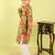 Green printed cotton kurta pyjama