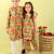 Green printed cotton kurta pyjama
