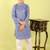 Blue printed cotton kurta pyjama