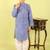 Blue printed cotton kurta pyjama